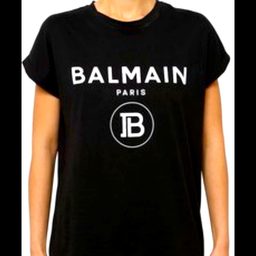 Balmain Flocked New Logo T-Shirt